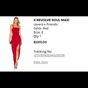 Red dress on picture- wore once